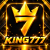 King777 gold crown and 7 logo on black background